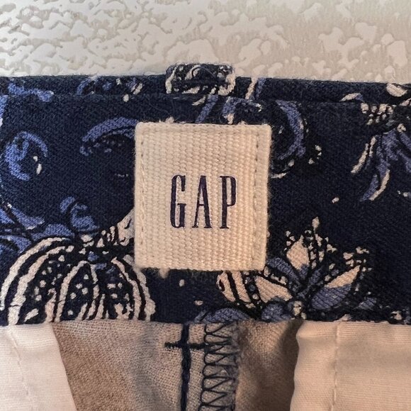 GAP Signature Skinny Ankle Pants Bi Stretch Mid Rise Blue Floral Print Size 2 - Picture 3 of 9